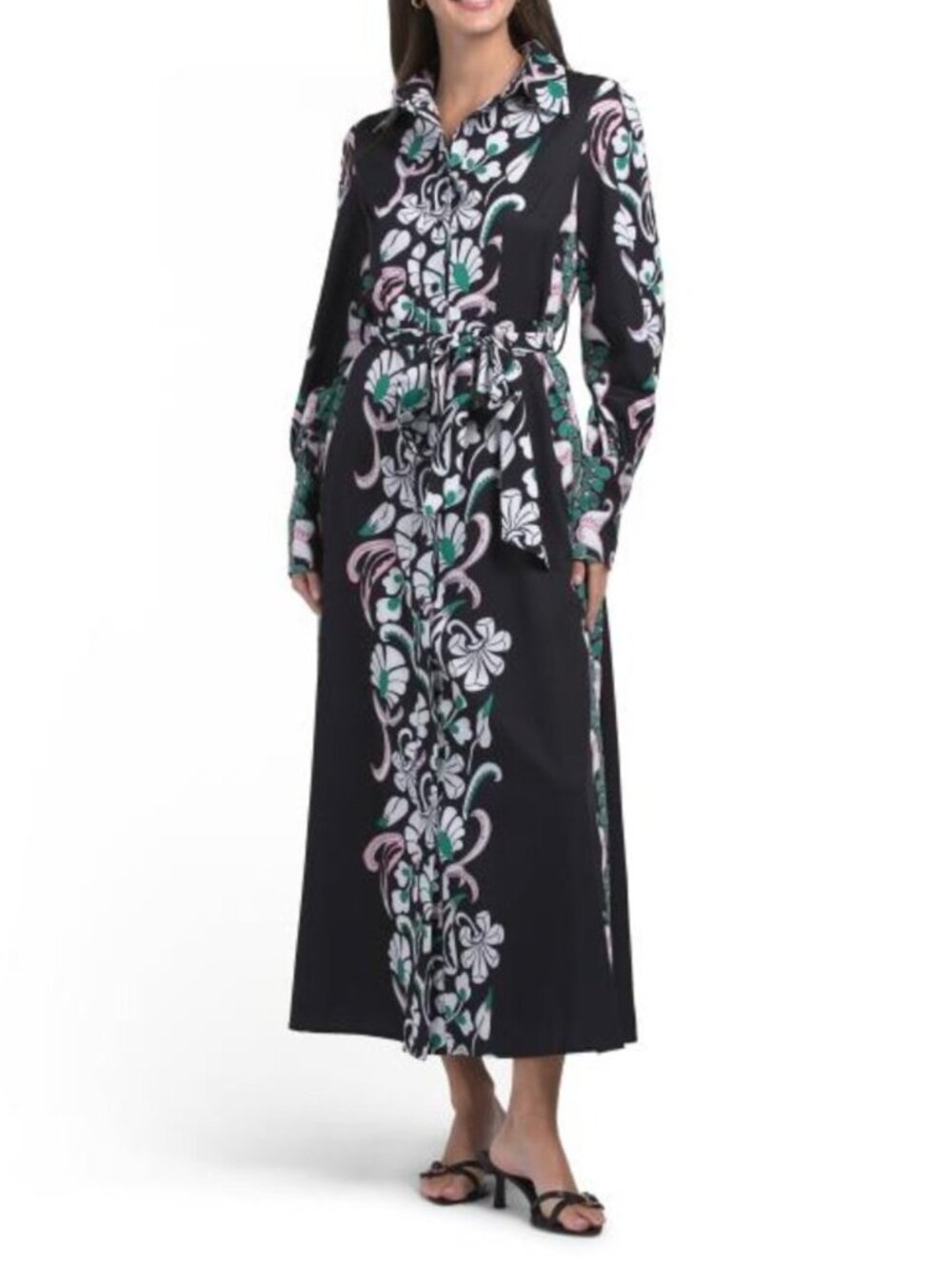 NANCY YANG Long Sleeve Shirt Dress